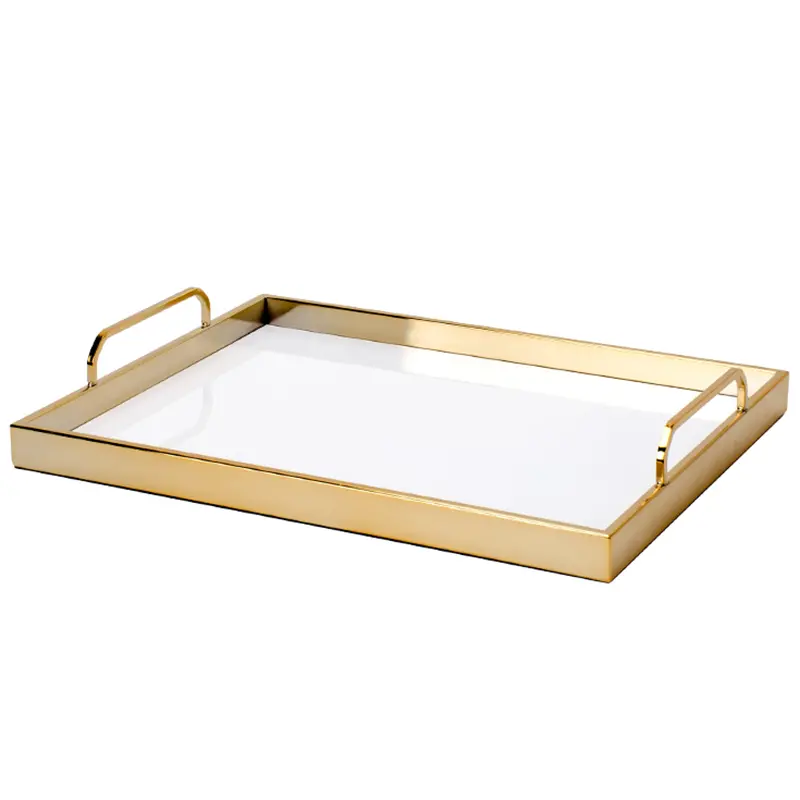 Golden Tea Tray Rectangle Decorative Tray