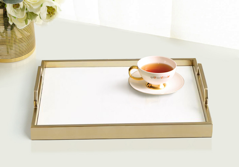 TSB7BB005 d1 Golden Tea Tray Rectangle Decorative Tray