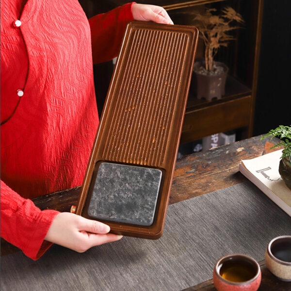 TSB7BB010 1 Hard Bamboo Gongfu Tea Tray with Drain