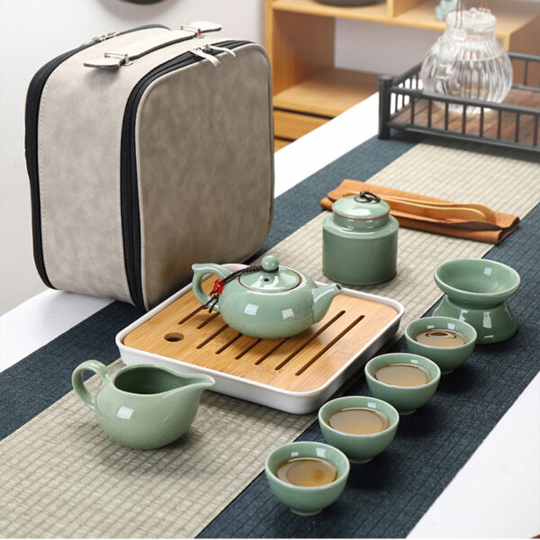 TSB8BB002 3 Chinese Tea Set for Gongfu Cha with Tray 11 Pieces