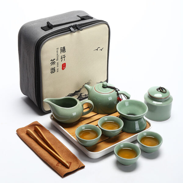TSB8BB002 v5 Chinese Tea Set for Gongfu Cha with Tray 11 Pieces