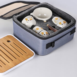 TSB9BB001 d2 Lucky Cat Chinese Travel Tea Set Portable