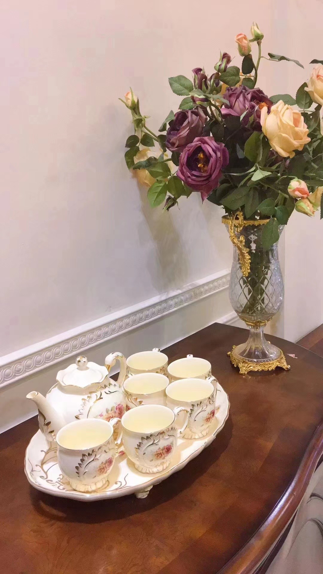 Click to view full screen Vintage English Tea Set Porcelain Luxury Teapot Set photo review