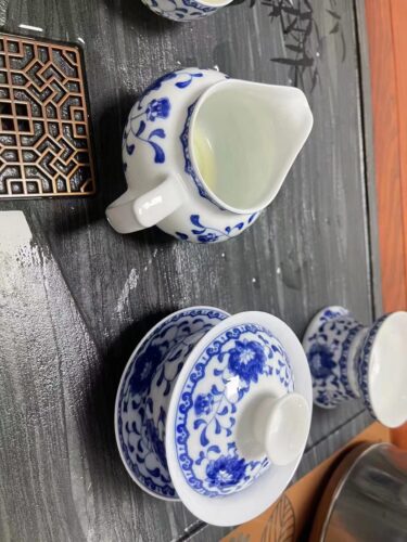 Upscale Chinese Gongfu Tea Set Blue and White photo review