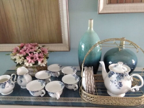 Blue Floral Tea Set Porcelain Coffee Set photo review