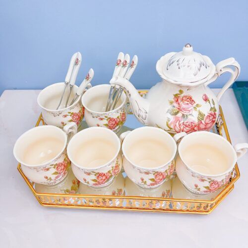 Vintage English Rose Tea Set Porcelain Teapot Set photo review
